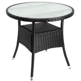 Melfin Ratanový stolek DE695 80cm černá