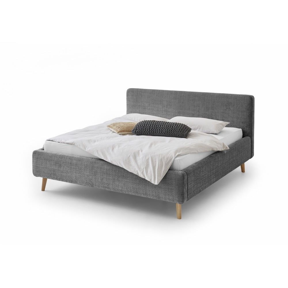 Tmavě šedá čalouněná dvoulůžková postel s úložným prostorem s roštem 180x200 cm Mattis - Meise Möbel - Bonami.cz
