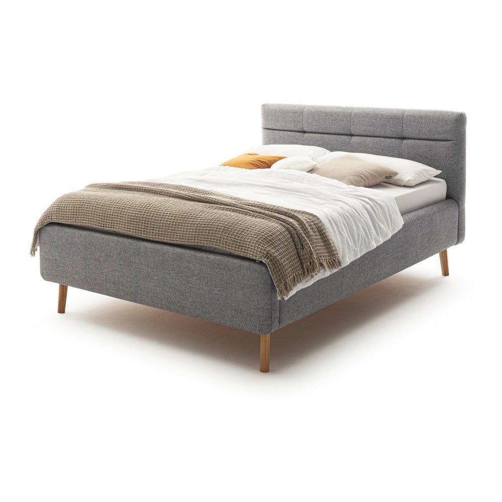 Šedá čalouněná dvoulůžková postel s úložným prostorem s roštem 160x200 cm Lotte - Meise Möbel - Bonami.cz