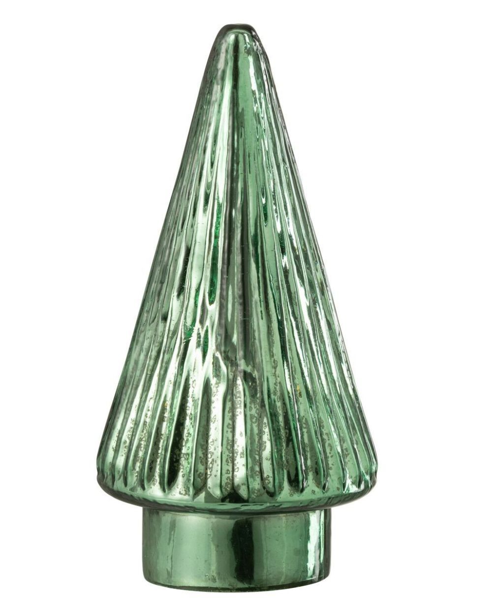 Zelený svítící skleněný stromek Tree Led - Ø 10*19cm J-Line by Jolipa - LaHome - vintage dekorace