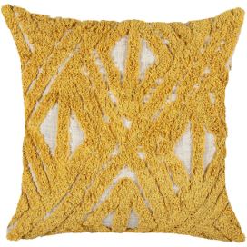 Tkaný bavlněný polštář s geometrickým vzorem 45 x 45 cm žlutý ALCEA