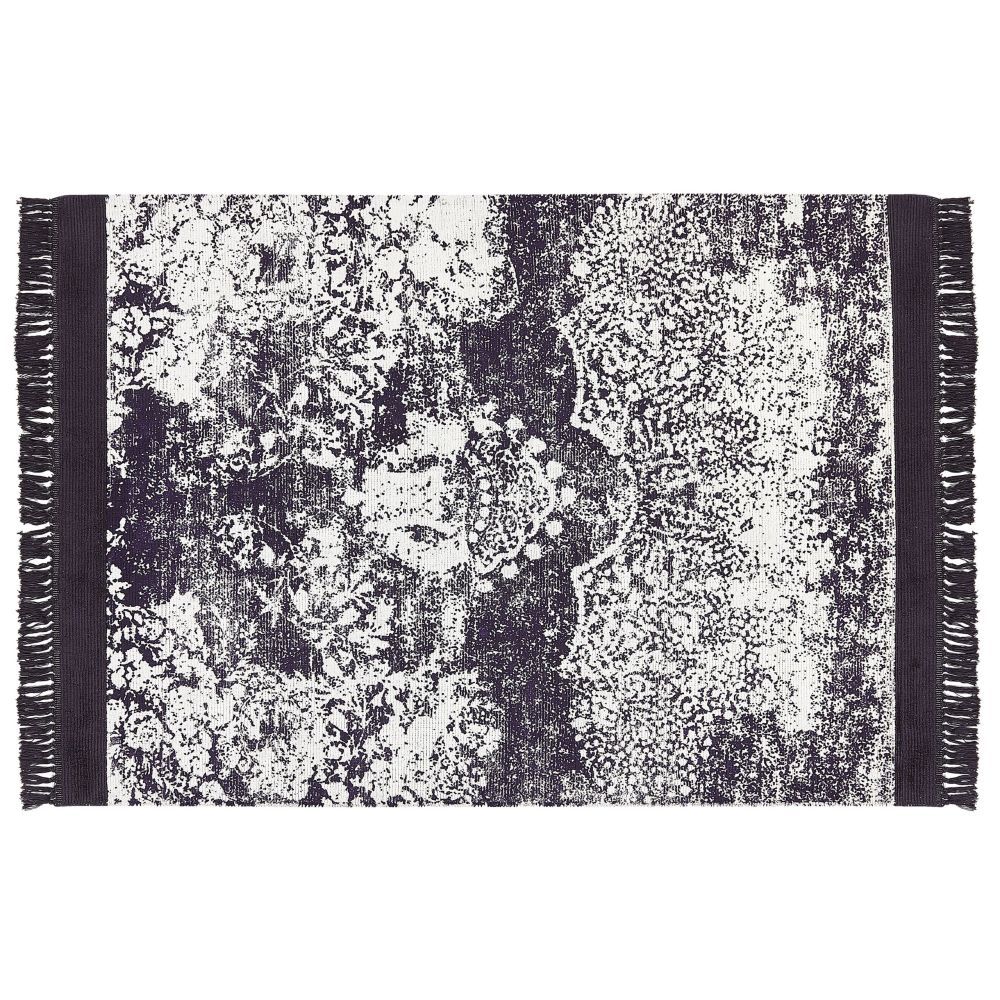 Viskózový koberec 160 x 230 cm fialový/ bílý AKARSU - Beliani.cz