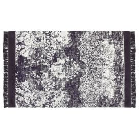 Viskózový koberec 140 x 200 cm fialový/ bílý AKARSU