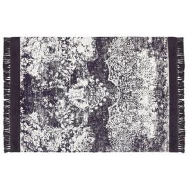 Viskózový koberec 160 x 230 cm fialový/ bílý AKARSU