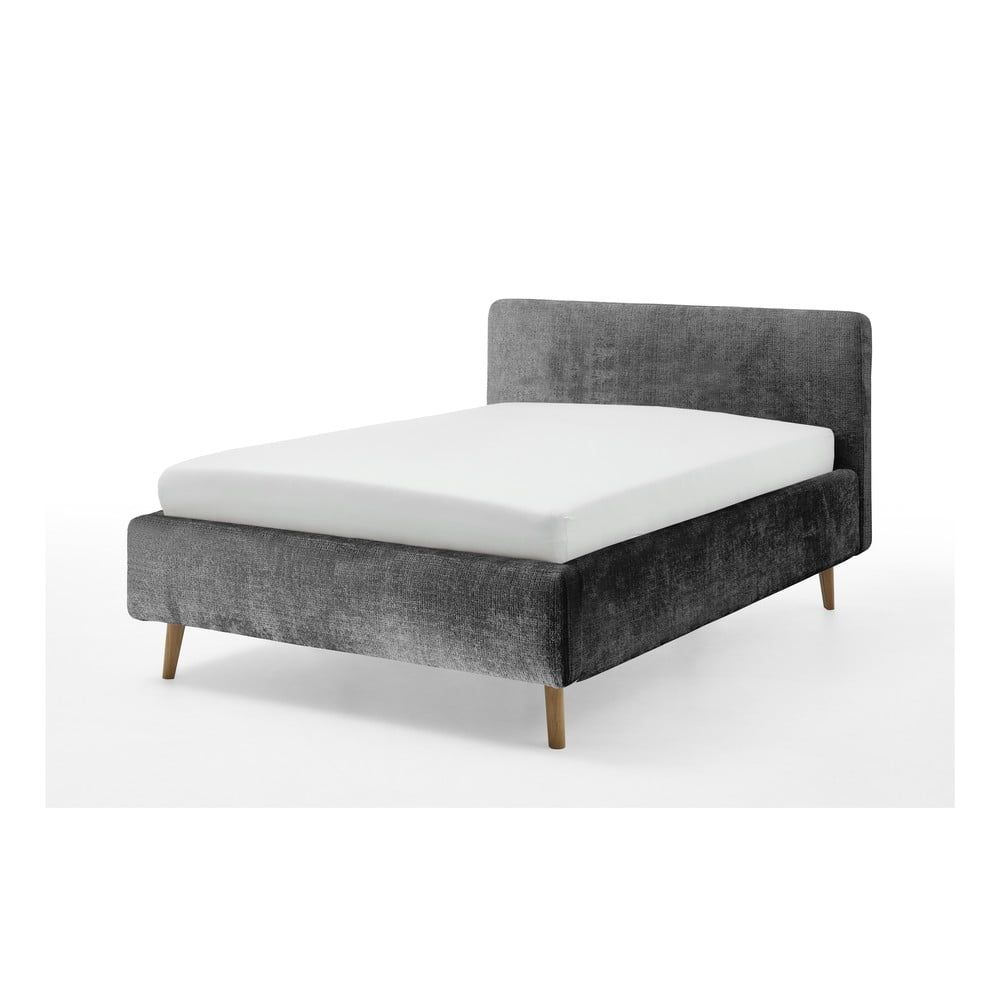 Tmavě šedá čalouněná dvoulůžková postel s úložným prostorem s roštem 140x200 cm Mattis - Meise Möbel - Bonami.cz