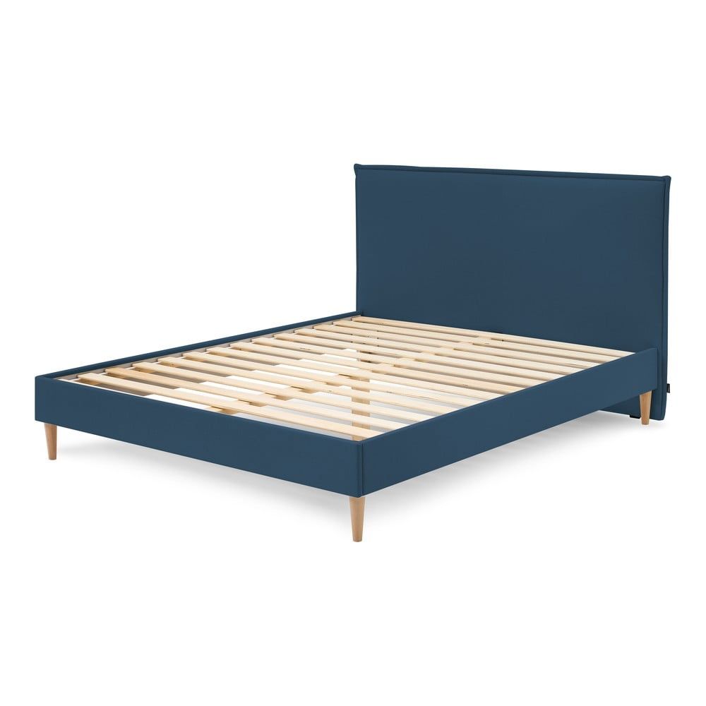 Modrá čalouněná dvoulůžková postel s roštem 180x200 cm Sary – Bobochic Paris - Bonami.cz