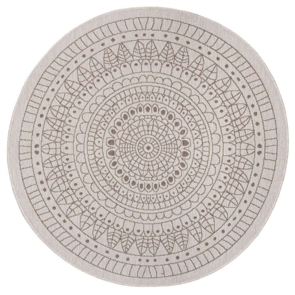 NORTHRUGS - Hanse Home koberce Kusový koberec Twin-Wendeteppiche 105475 Linen kruh – na ven i na doma - 140x140 (průměr) kruh cm - Mujkoberec.cz