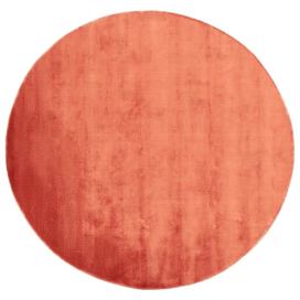 Kulatý viskózový koberec ⌀ 140 cm oranžový GESI II Beliani.cz