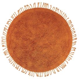 Kulatý bavlněný koberec ⌀ 140 cm oranžový BITLIS Beliani.cz