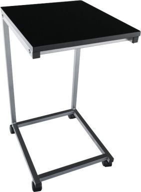 Příruční stolek MANNY, černá/kov stříbrná - FORLIVING