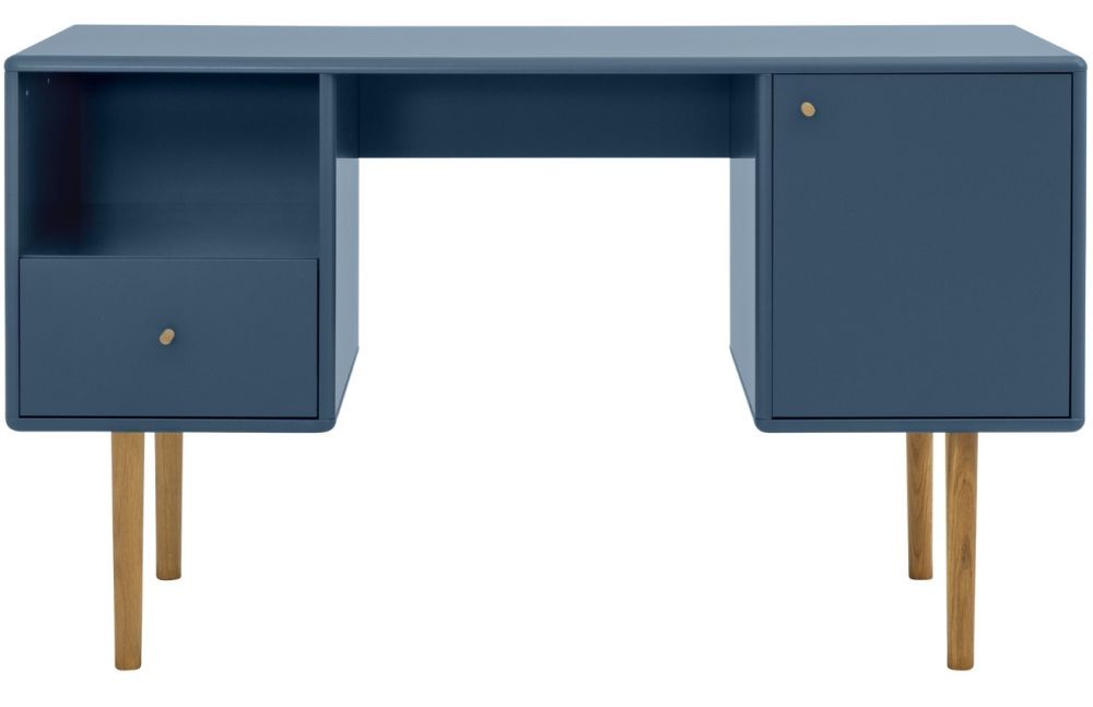 Modrý lakovaný pracovní stůl Tom Tailor Color Living 130 x 50 cm - Designovynabytek.cz