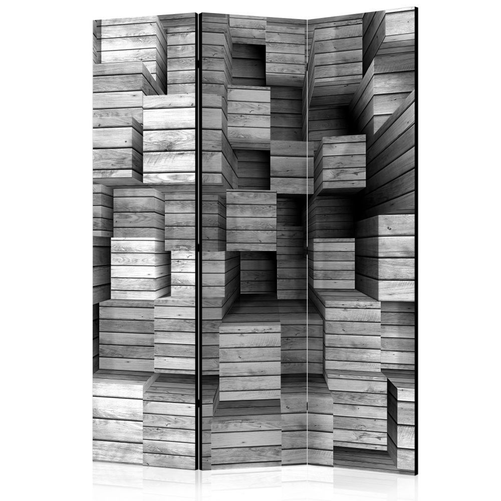 Artgeist Paraván - Grey Precision [Room Dividers] Velikosti (šířkaxvýška): 135x172 - S-obrazy.cz