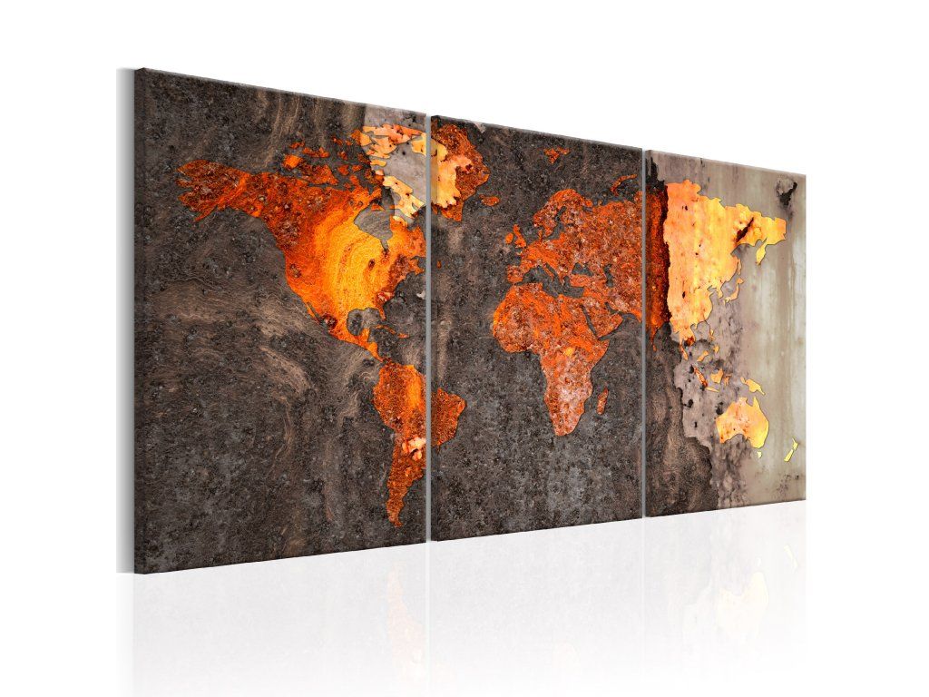 Artgeist Obraz - World Map: Rusty World Velikosti (šířkaxvýška): 60x30 - S-obrazy.cz