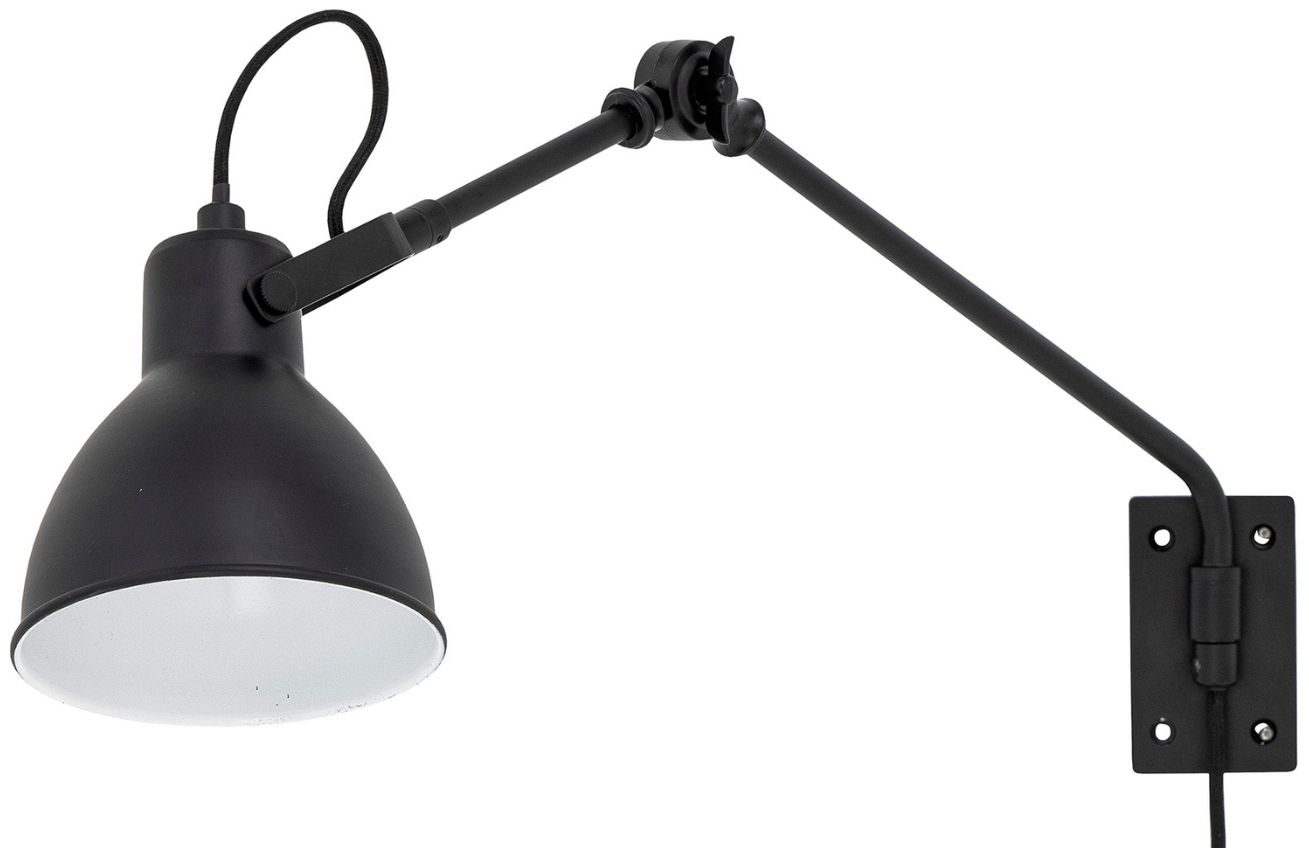 Černá kovová nástěnná lampa Bloomingville Jili 16 cm - Designovynabytek.cz