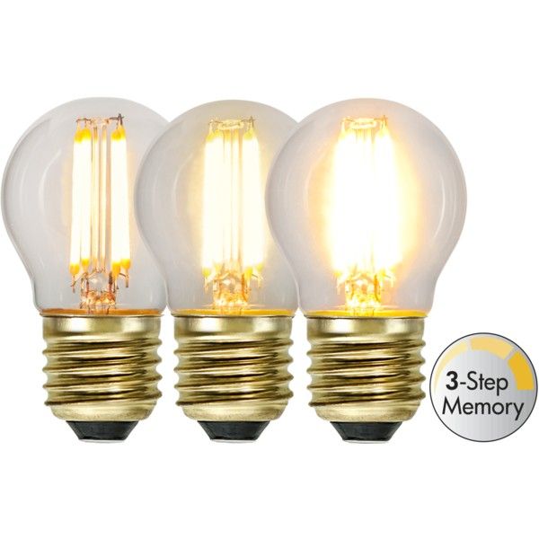 LED žárovka se stmíváním E27 G45 Star Trading Soft Glow 3-Step Memory - čirá - Homein.cz