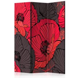 Artgeist Paraván - Pleated poppies [Room Dividers] Velikosti (šířkaxvýška): 135x172