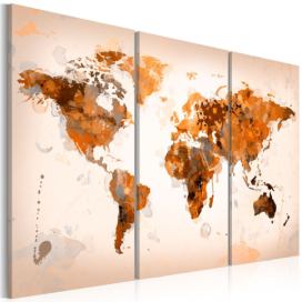 Artgeist Obraz - Map of the World - Desert storm - triptych Velikosti (šířkaxvýška): 60x40