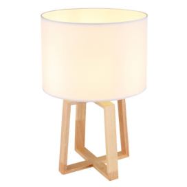 GLOBO 21621 MORITZ stolní lampa 1xE14 V450mm bílá, dřevo
