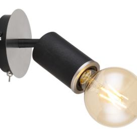 GLOBO 54032-1B JOSEBA nástěnné svítidlo s vypínačem 1xE27 černá, matný nikl
