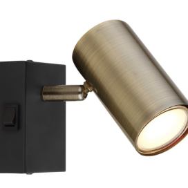 GLOBO 57911-1M ROBBY nástěnné bodové svítidlo/spot s vypínačem 1xGU10 černá, mosaz