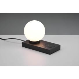 TRIO Reality R59080132 CHLOE dotyková stolní lampička, indukční nabíjecí stanice V150mm 1xE14 černá matná, bílá, On/Off