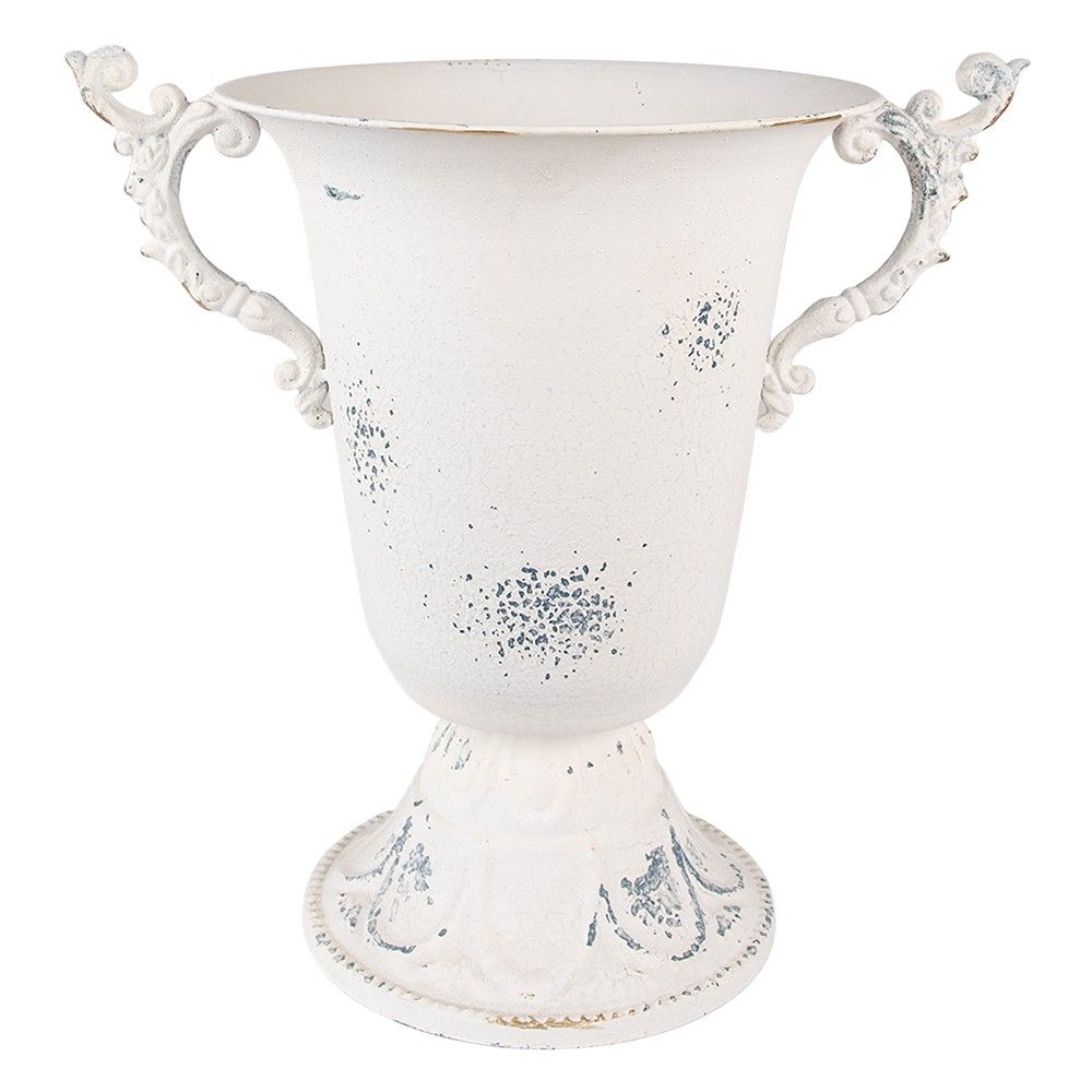 Béžová dekorační plechová váza/ květináč Fun Antique - 42*28*30 cm Clayre & Eef - LaHome - vintage dekorace