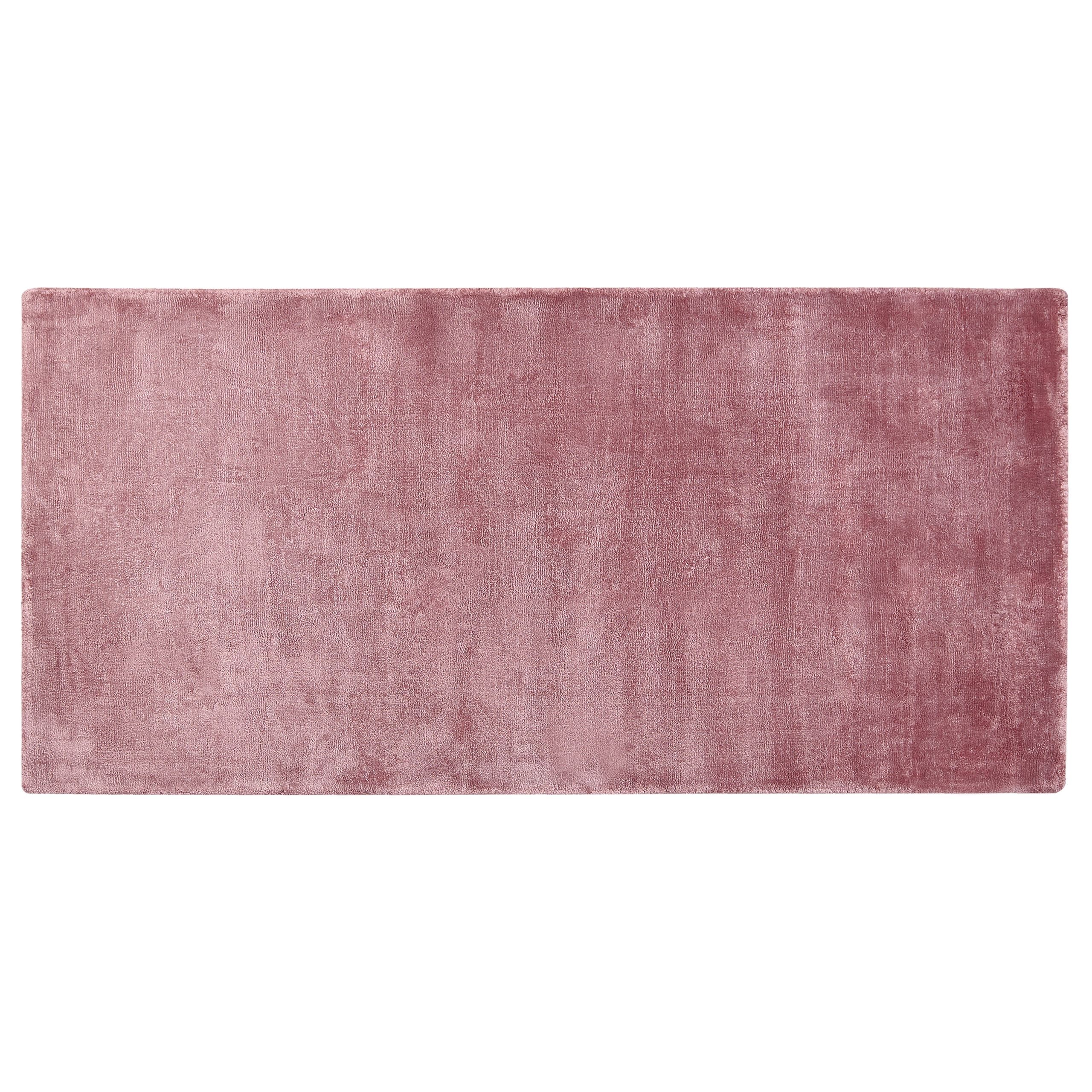 Viskózový koberec 80 x 150 cm růžový GESI II - Beliani.cz