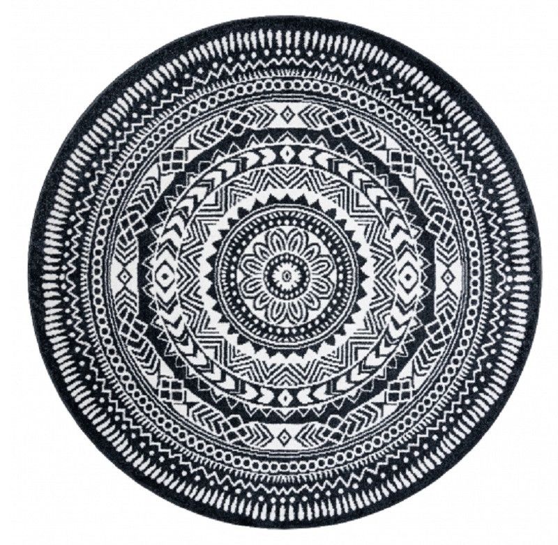 Dywany Łuszczów Kusový koberec Napkin black kruh - 120x120 (průměr) kruh cm - Mujkoberec.cz