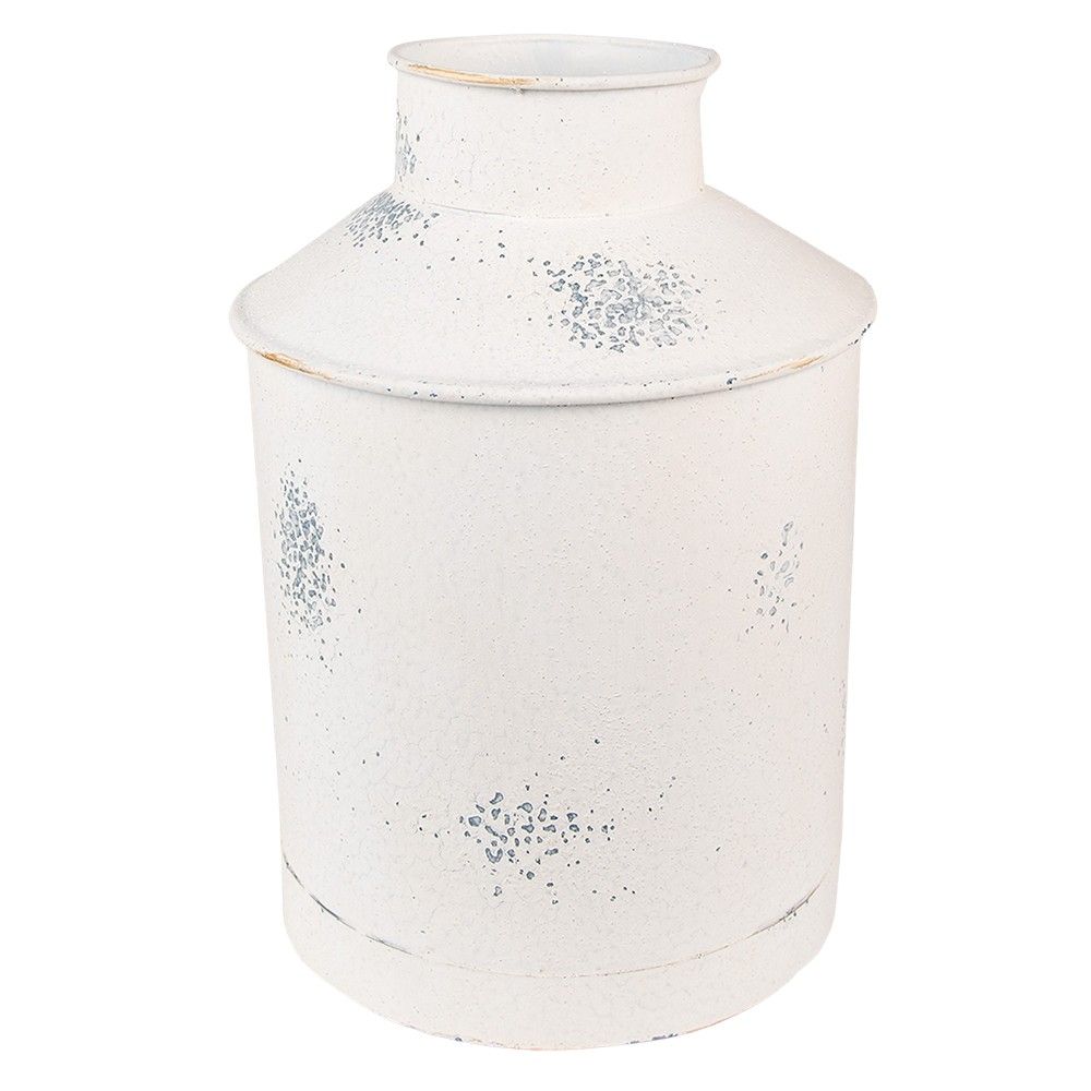 Béžová dekorativní plechová váza Fun Antique - Ø19*28 cm Clayre & Eef - LaHome - vintage dekorace