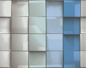 Vliesová tapeta na zeď Move Your Wall 96020-1 | 0,53 x 10,05 m | modrá, zelená, šedá | A.S. Création - Favi.cz
