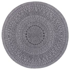 NORTHRUGS - Hanse Home koberce Kusový koberec Twin-Wendeteppiche 105476 Night Silver kruh – na ven i na doma - 200x200 (průměr) kruh cm