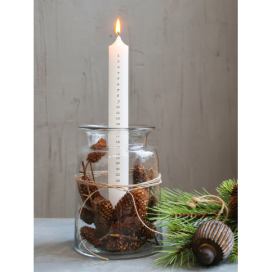 Bílá antik adventní svíčka s čísly 1-24 Advent Candle - Ø 3*29cm / 20h Chic Antique
