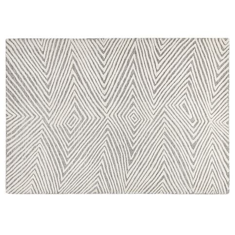 Vlněný koberec 140 x 200 cm bílý/šedý GOKSUN Beliani.cz