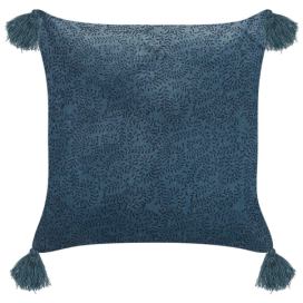 Sametový polštář 45 x 45 cm tmavě modrý SETARIA