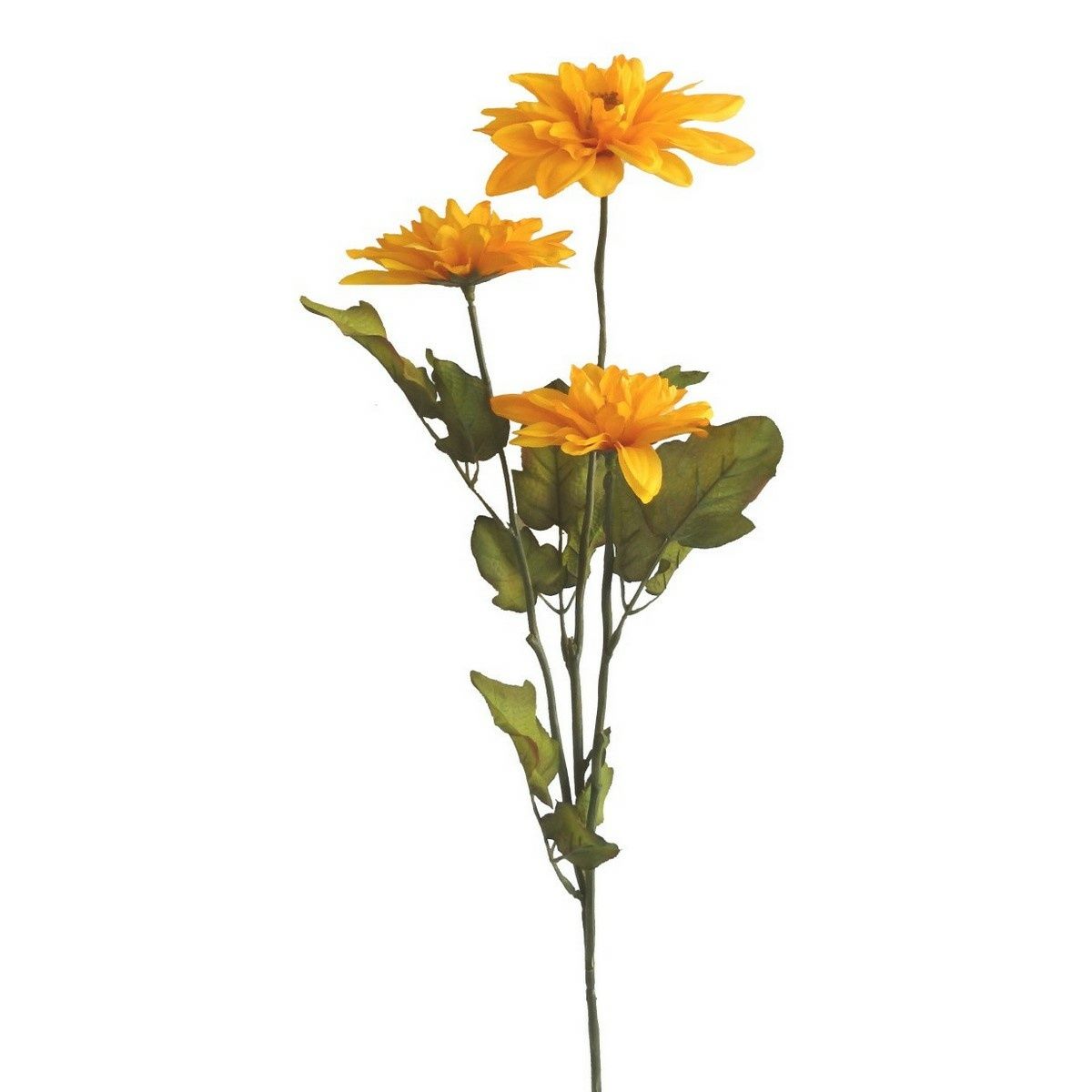Umělá jiřina, 3 květy na stonku, v. 64 cm, žlutá - 4home.cz