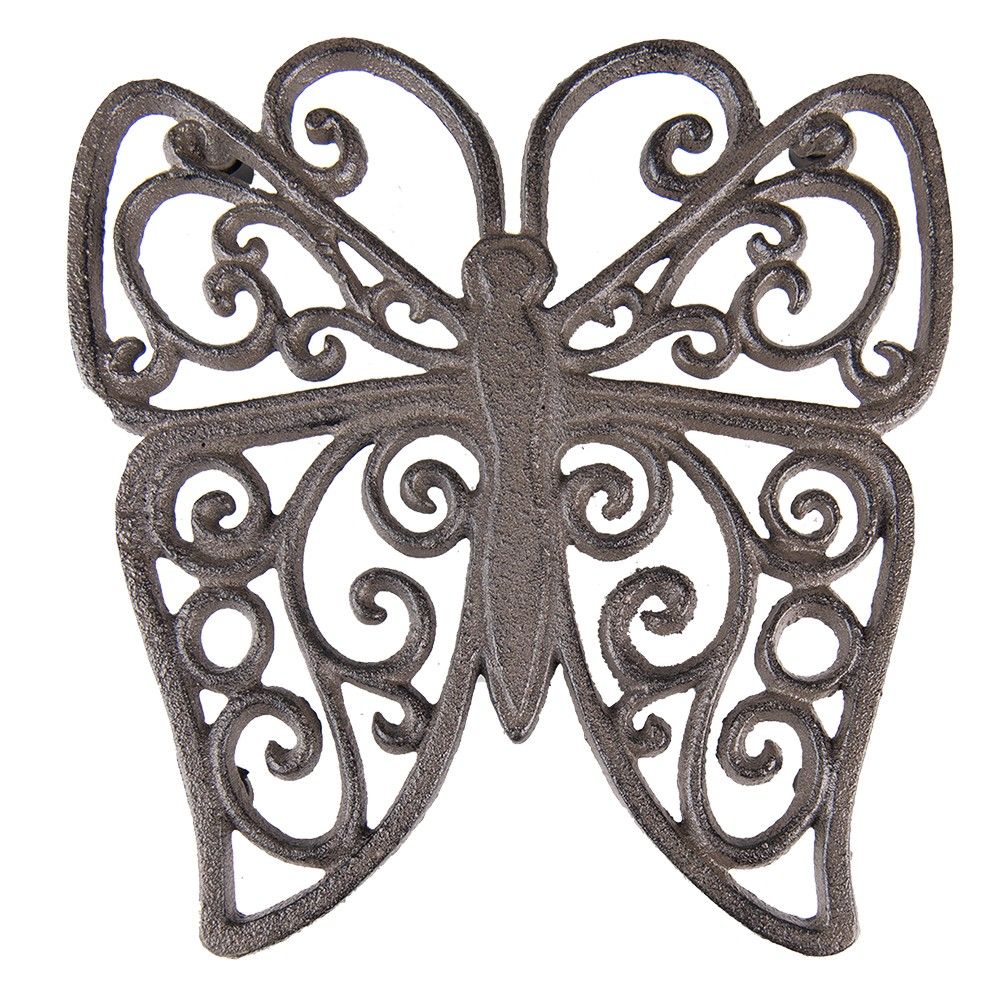 Litinová podložka pod konvici ve tvaru motýla - 18*19*2 cm Clayre & Eef - LaHome - vintage dekorace