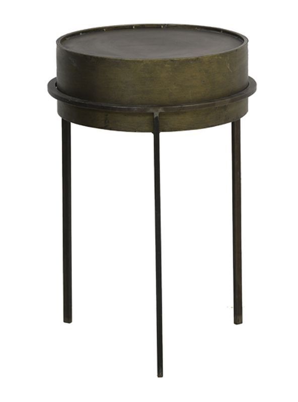 Bronzový antik kovový stolek/ květináč Tence - Ø38,5*58 cm Light & Living - LaHome - vintage dekorace