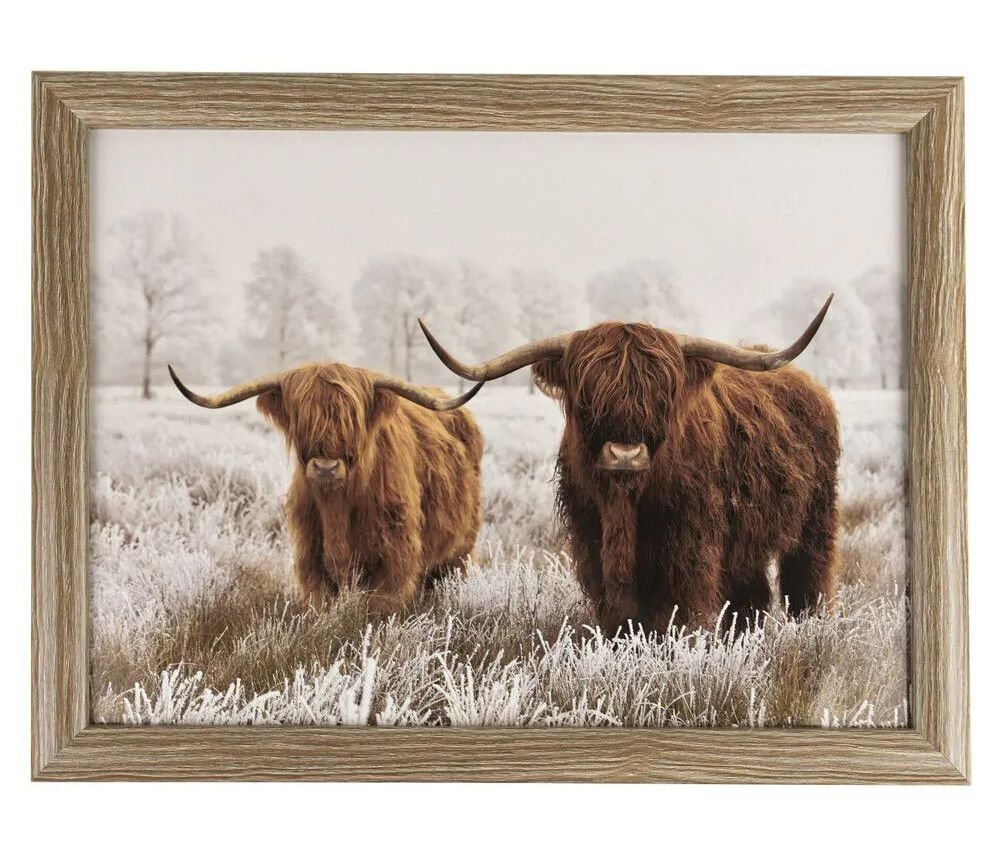 Podnos na nohy se skotskými krávami Highland - 43*33*7cm Mars & More - LaHome - vintage dekorace