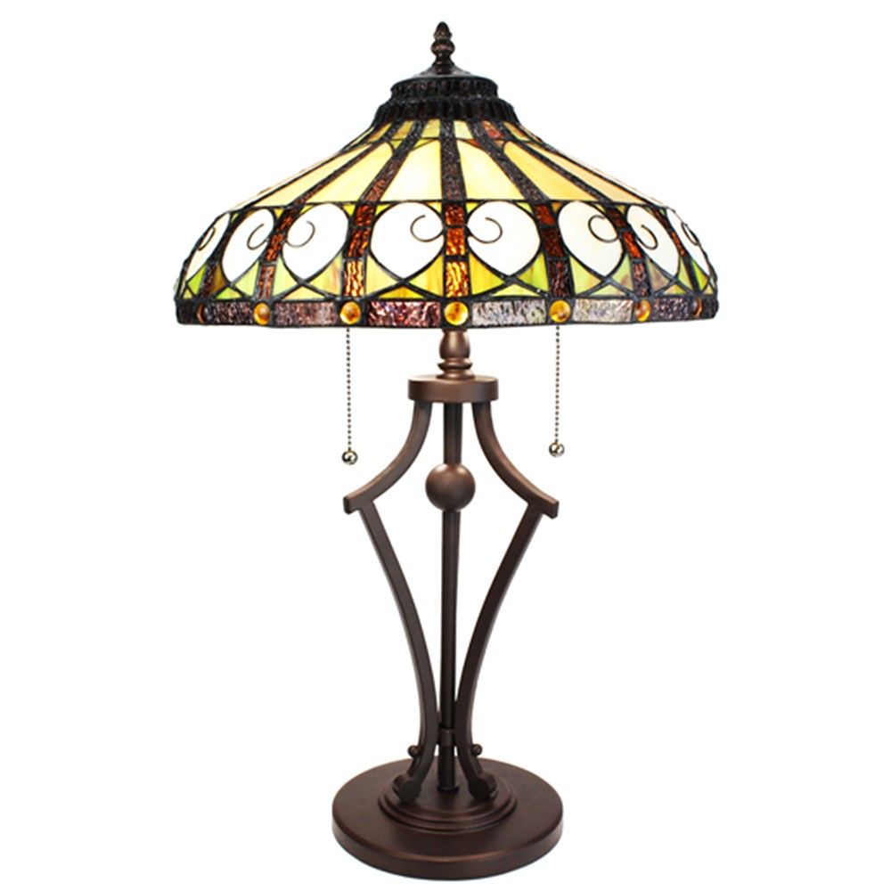 Stolní lampa Tiffany Ellegant - Ø 41*64 cm/ E27/max 2*60W Clayre & Eef - LaHome - vintage dekorace