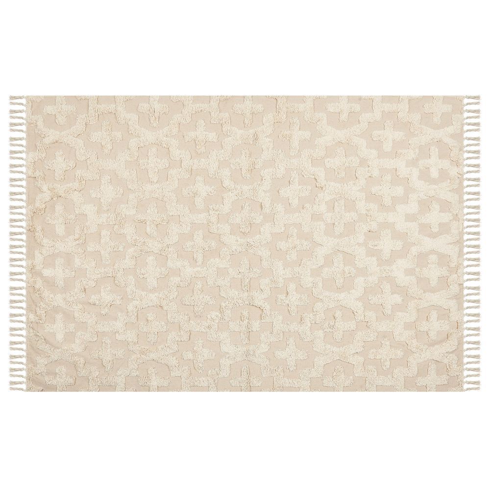 Bavlněný koberec 140 x 200 cm béžový ITANAGAR - Beliani.cz