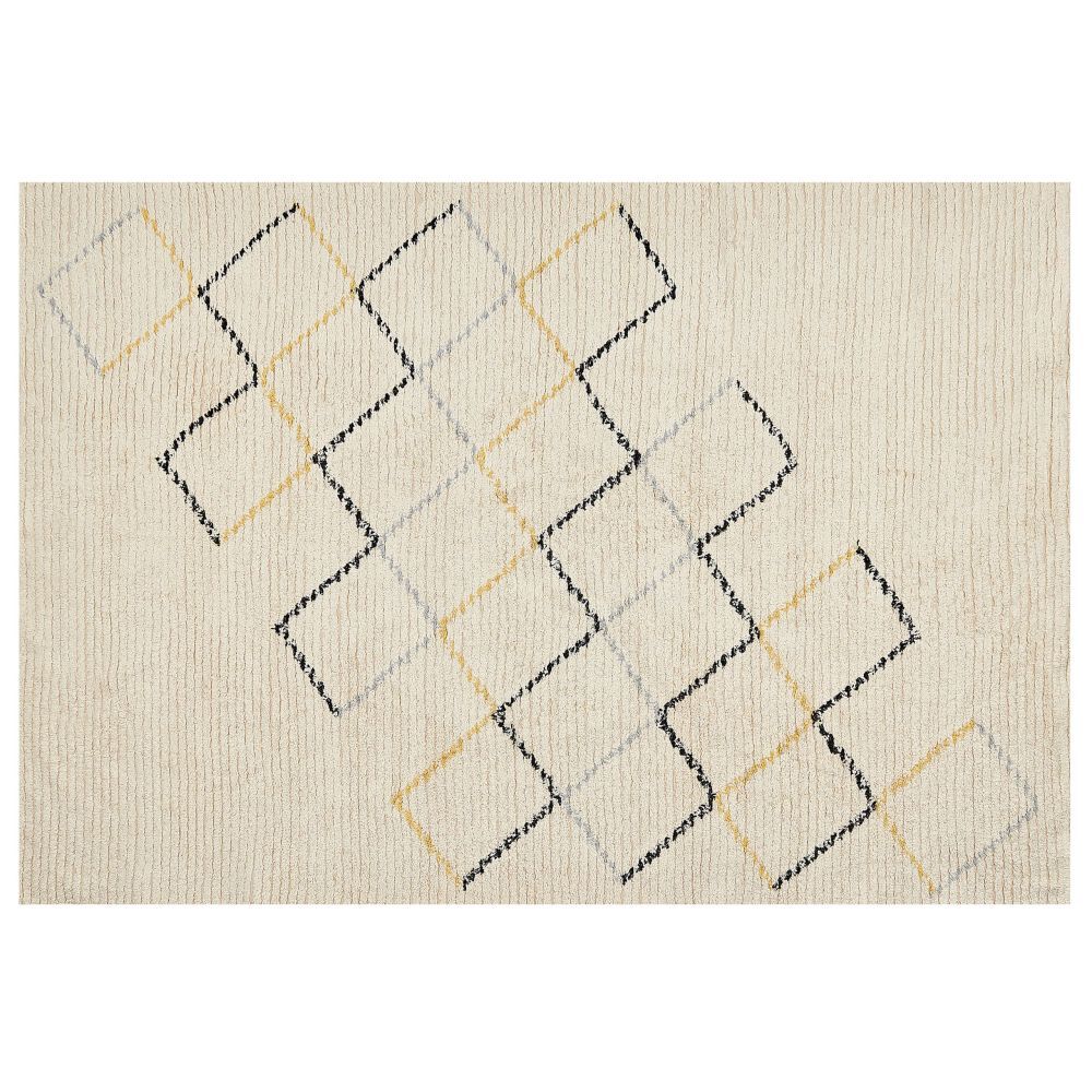 Bavlněný koberec 140 x 200 cm béžový TEZPUR - Beliani.cz