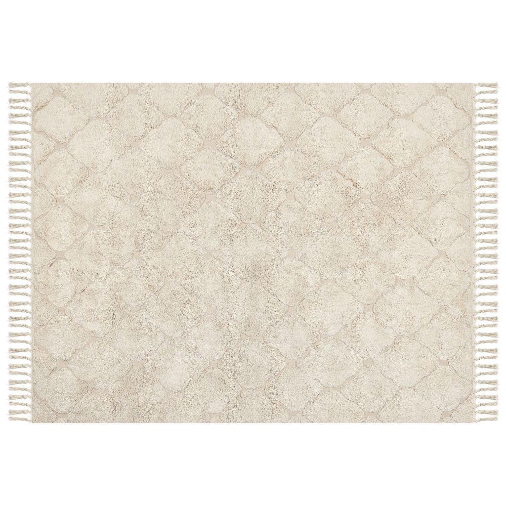 Bavlněný koberec 160 x 230 cm béžový SILCHAR - Beliani.cz