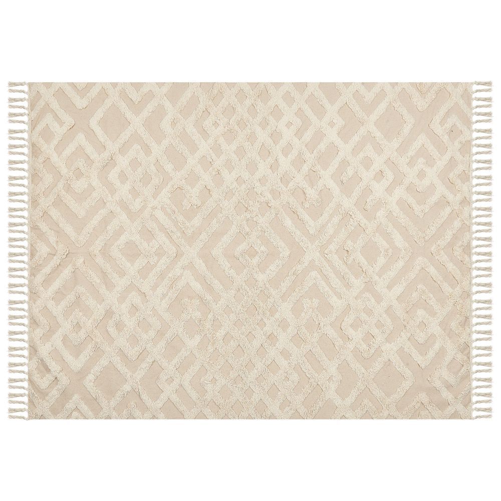 Bavlněný koberec 160 x 230 béžový ARDAHAN - Beliani.cz