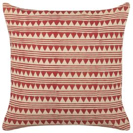 Bavlněný polštář s geometrickým vzorem 45 x 45 cm červený/béžový DEGLUPTA