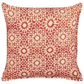 Bavlněný polštář s geometrickým vzorem 45 x 45 cm červený CEIBA