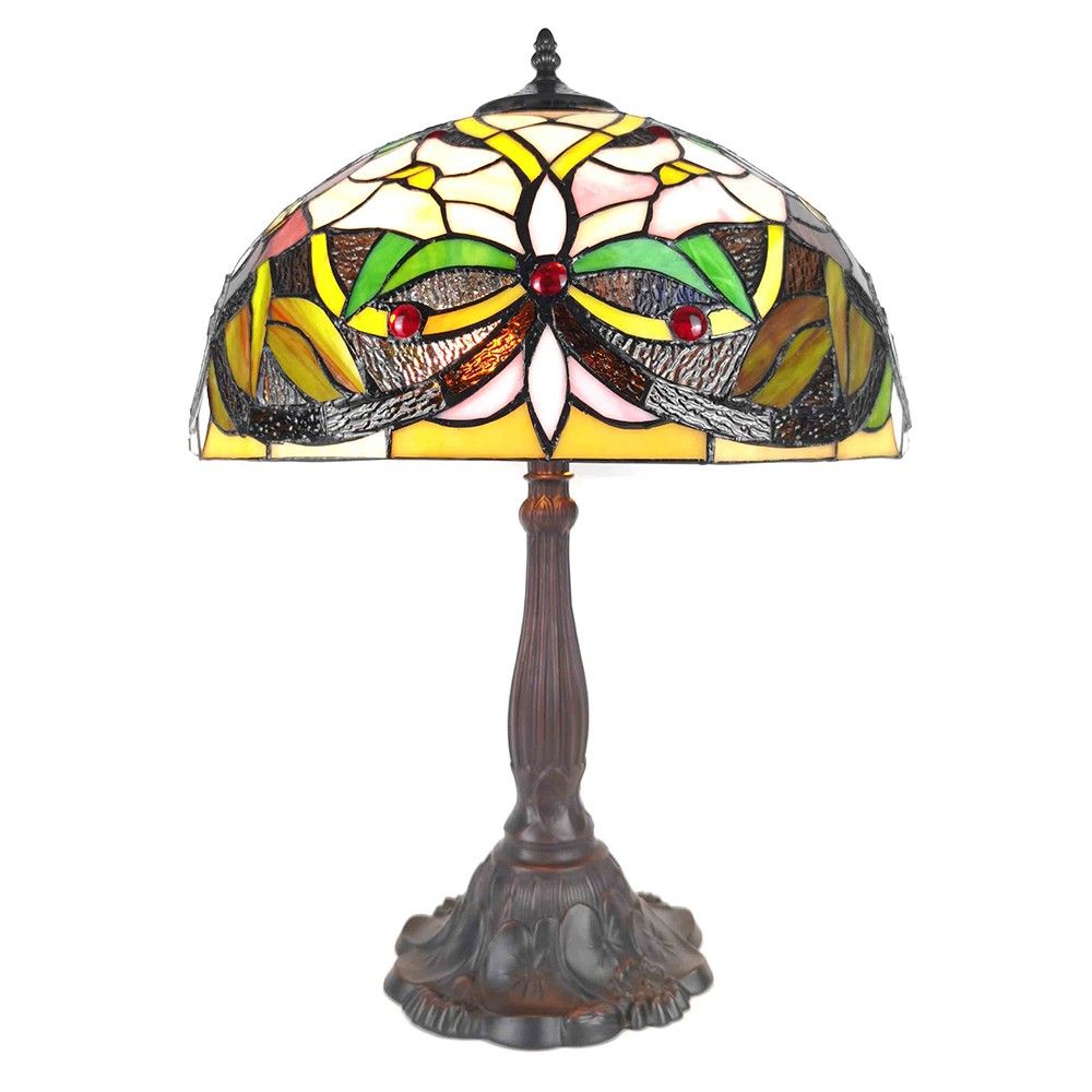 Stolní lampa Tiffany Cream Fayme - 41*58 cm E27/max 2*40W Clayre & Eef - LaHome - vintage dekorace