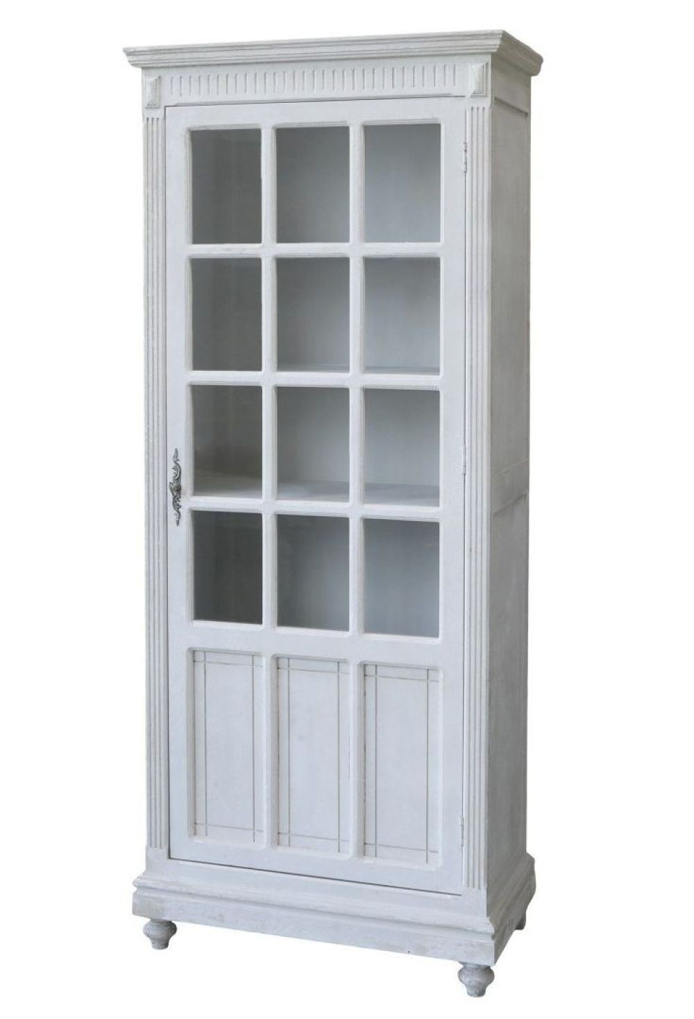 Bílá antik dřevěná skříň / vitrína s policemi Old Francé - 66*37*173 cm Chic Antique - LaHome - vintage dekorace