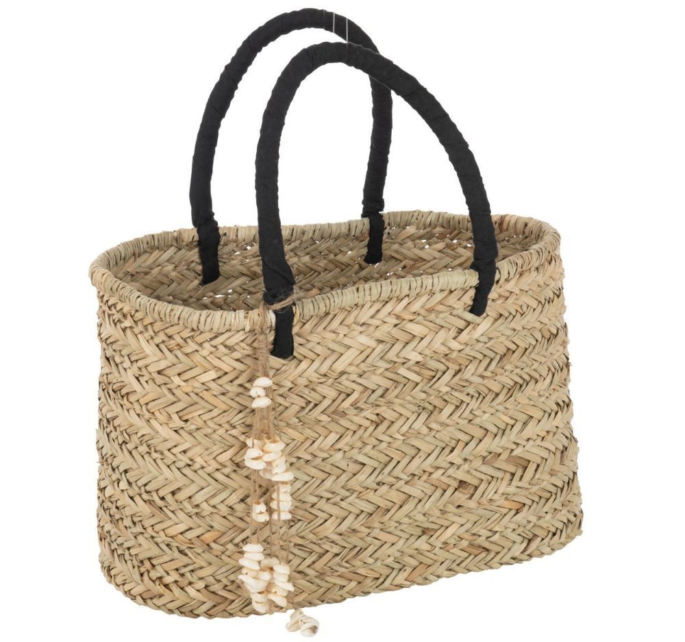 Plážová pletená taška se zdobnými mušlemi Beach Bag Shells L - 41*22*26cm J-Line by Jolipa - LaHome - vintage dekorace