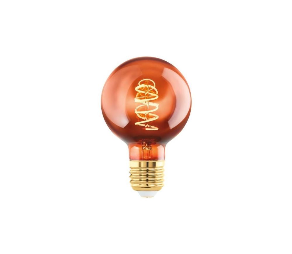 Eglo Stmívatelná filamentová LED žárovka , E27, G60, 4W, 30lm, 2000K, teplá bílá, měděná 110198 -  Svět-svítidel.cz