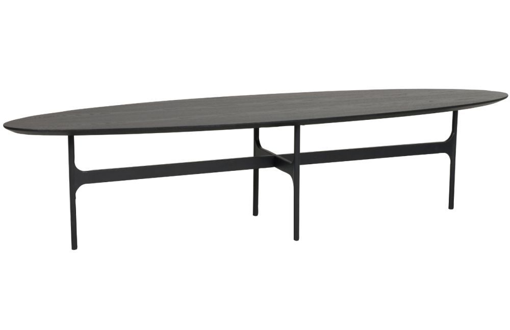 Černý dřevěný konferenční stolek ROWICO COLTON 180 x 50 cm - Designovynabytek.cz